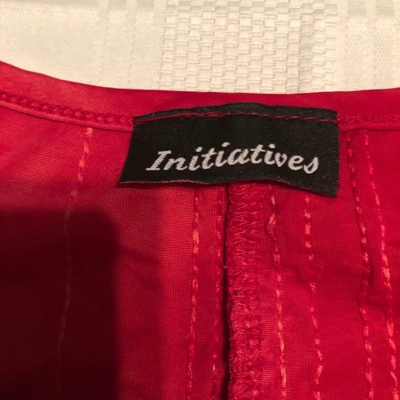 Initiatives XL red dress with sequins, cut out elbow holes , comfortable dress - Picture 7 of 8